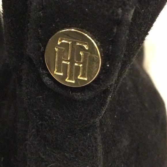 Tommy Hilfiger Black Suede Ankle Booties Pointed Toe Size 8M - Picture 4 of 7
